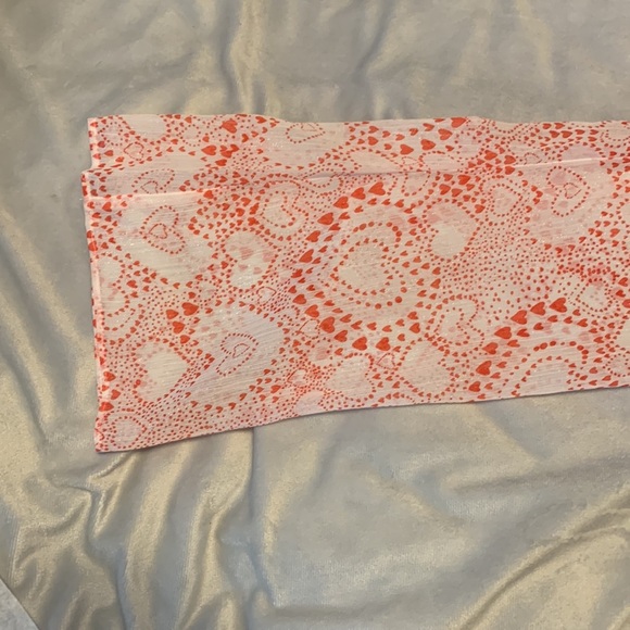 BCBGeneration peplum bell long sleeve sweetheart sheer white red valentines top - Picture 12 of 12